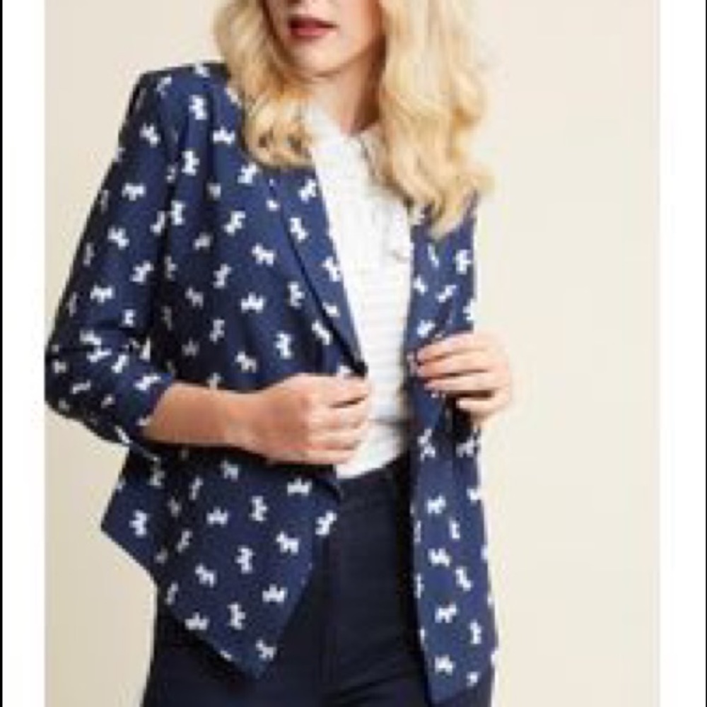 Modcloth Navy Terrier Blazer